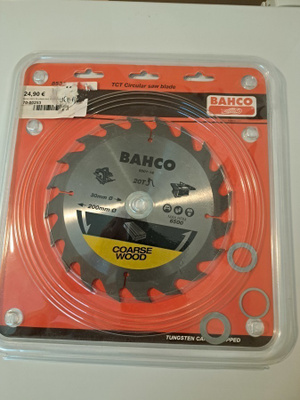 Sirkkelinterä Bahco, 200 mm, 20T