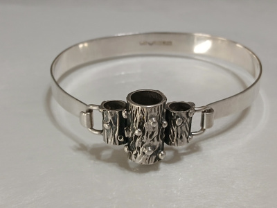 Vintage Design Jalosepot Oy hopea rannekoru Jase 813H O7