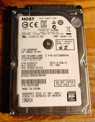 1000GB 2,5" kiintolevy