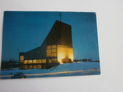 Ivalo, Ivalon kirkko, värikortti, k. k-k