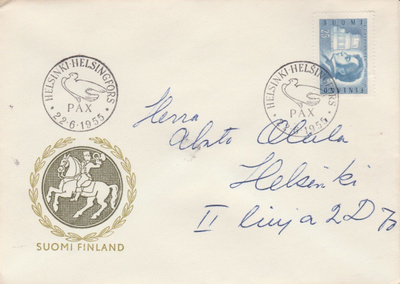 ERIKOISLEIMA , PAX, Rauhan kongressi, Helsinki 22.6.1955