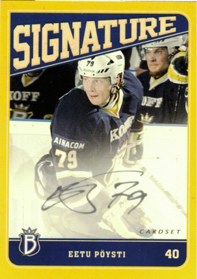 2013-14 Cardset EETU PÖYSTI Blues signature nimmari