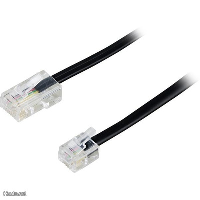 Deltaco modulaarikaapeli 8P4C(RJ45) - 6P4C(RJ11), 5m, musta