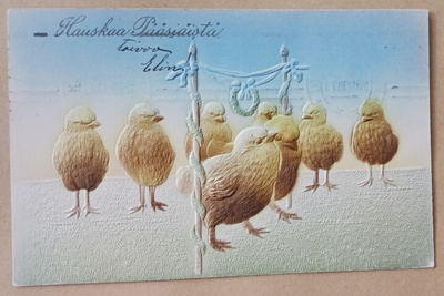 Tiput kulkevat kevätportin läpi, kohopainoa, p. 1910