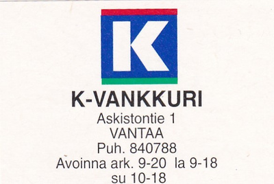 Vantaa , K - Vankkuri    sk 1