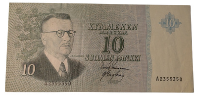 10 Markkaa 1963 ilman Litt A2355350