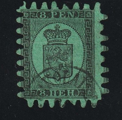 1866 8pennin Isohampainen leimattuna