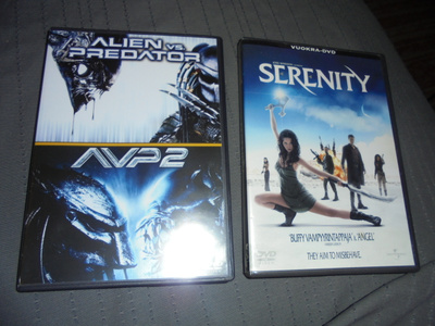 DVD Serenity ja Alien vs Predator+AVP2