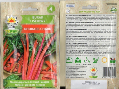 Lehtimangoldi 'Rhubarb Chard' siemenet #