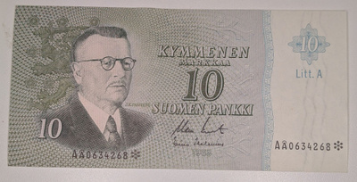 10 Markkaa 1963 Litt. A Tähti AÅ0634268