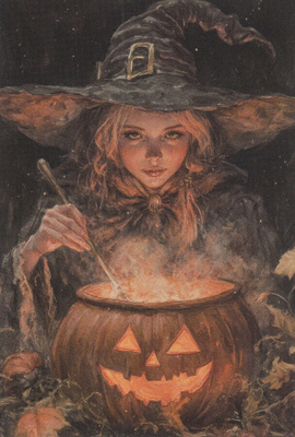Halloween noita, kurpitsapata