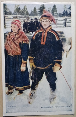Sodankylä, Vuomaselkä, porolappalaisia, Kenttäpostia 1944