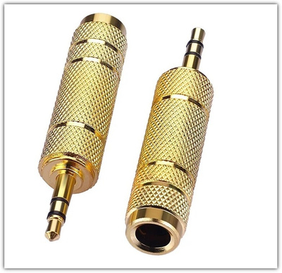 Kullattu audioadapteri 6.5mm Uros - 3.5mm Naaras #30797