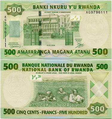 Ruanda Rwanda 500 Francs v.2008 (P-34) UNC