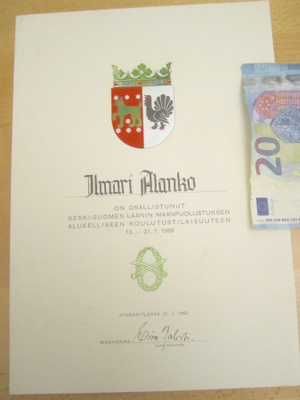 VANHA Luovari Maanpuolustusmerkki 1969
