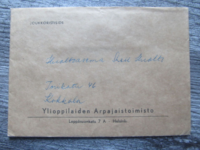 YLIOPPILAIDEN ARPAJAISTOIMISTO.....kirjekuori.