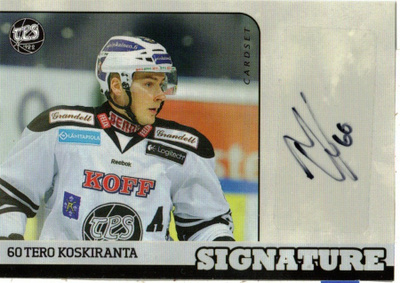 2014-15 Cardset TERO KOSKIRANTA TPS Signature