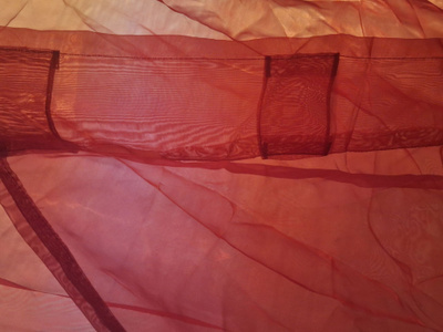5x punainen verho organza läpikuultava