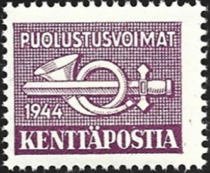 1944 KP 6 Pieni Violetti Valkea liimoite ** LaPe KP 6 Lm2