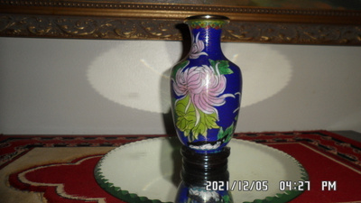 KAUNIS KIINALAINEN CLOISONNE MALJAKKO + JALUSTA