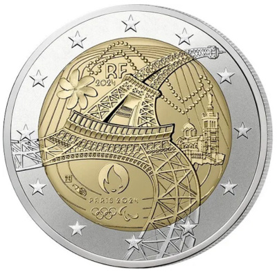 ** RANSKA 2€ 2024 Eiffel-torni pillerissä **