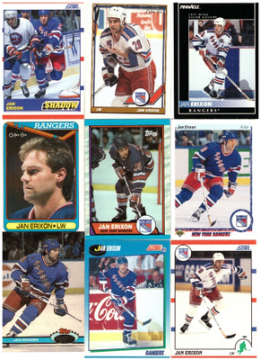 9 x Legenda JAN ERIXSON New York Rangers