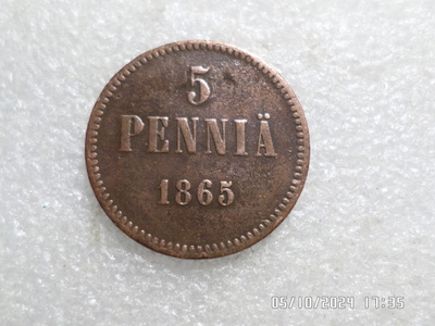 5  penniä  1865   paljon mailmaa nähnyt  kuitenkin  siisti .