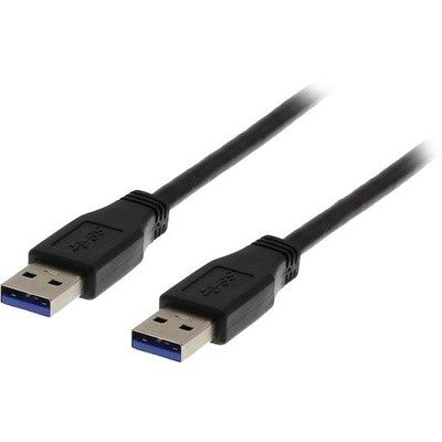 Deltaco USB 3.0 kaapeli A uros - A uros, 1m, musta *UUSI*