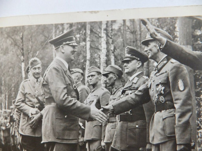 Valokuva Hitler Mannerheim UPEAT Merkit Kulk Kenttäposti1942