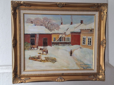 Ölyvärimaalaus Kankaalle