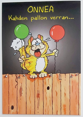 "ONNEA! Kahden pallon verran.."-KULKEMATON POSTIKORTTI