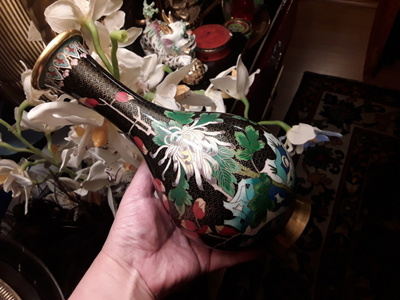CLOISONNE VAASI, korkeus 26 cm