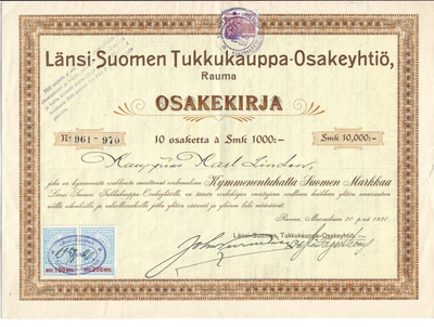 OKK 1920 Länsi-Suomen Tukkukauppa Oy, Rauma