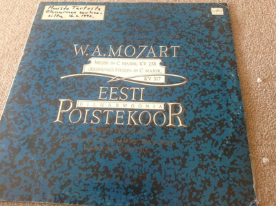 W. A. Mozart : The State Symphony Orchestra Of The ESSR  lp