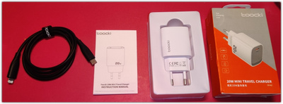 Toocki 20W laturi + 1m USB C - Lightning-kaapeli #29856