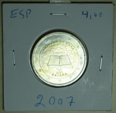 2007 Espanja 2€ rooman sopimus kulkematon