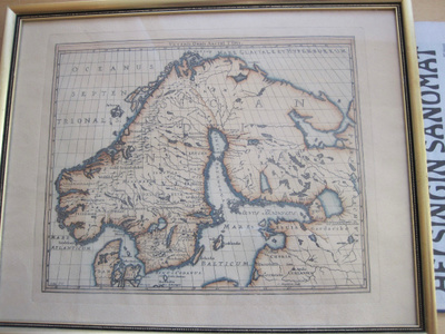 VANHA Kartta Orbis Arctoi Tabula Geografphica 1600-l Suomi y