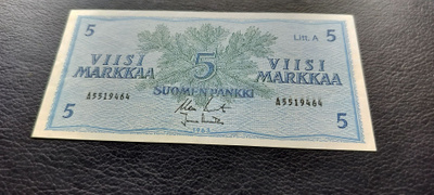5 mk 1963 Litt.A, KO2-Ara, A-sarjaa