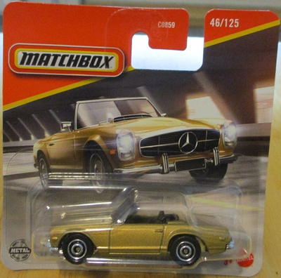 Mercedes-Benz 230 SL Roadster Pagoda Gold 1963 Matchbox 1:64