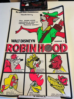 Vanha Robin Hood Suomalainen elokuvajuliste 60-70-luvulta