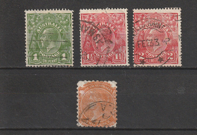 1924 Australiaa ja 1871 South Australiaa leimattuna