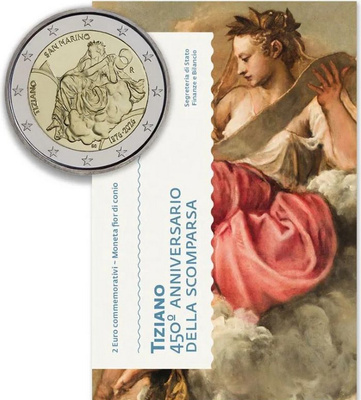 ** SAN MARINO 2€ 2026 Tiziano kansiossa **