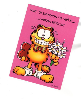 "MINÄ OLEN SINUN YSTÄVÄSI...VAIKKA!" -KORTTI / Karvinen