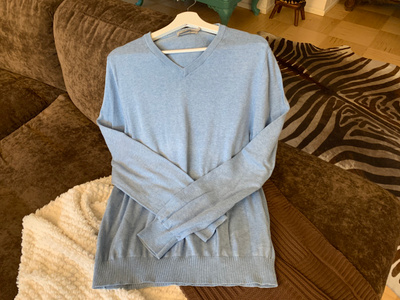 Miesten Dressmann vaaleansininen neule XL