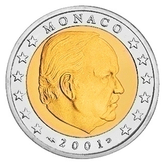 ** MONACO 2€ 2001 pillerissä **