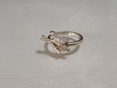 Vintage Design Hopea sormus 925
