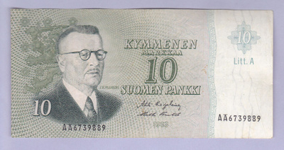 10 mk v.1963 Litt. A P-104 (Karjalainen-Puntila)