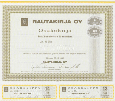 OKK 1988 Rautakirja Oy spec pörssi, Helsinki (R-Kioski)