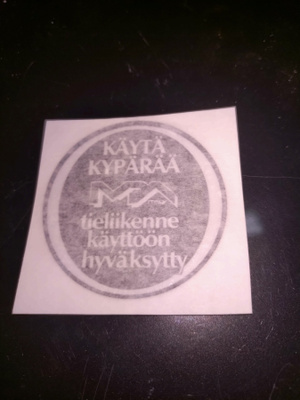 Tunturi 82-87 "KÄYTÄ KYPÄRÄÄ" MPA-tarra