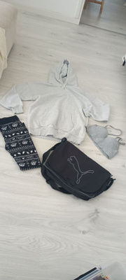 Huppari + urheiluliivit + laukku + legginsit (S/M)